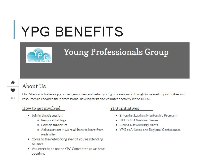 YPG BENEFITS 