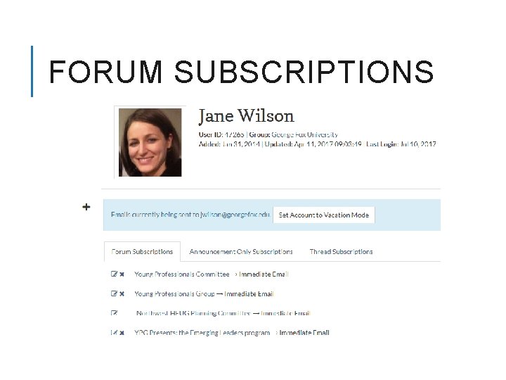 FORUM SUBSCRIPTIONS 