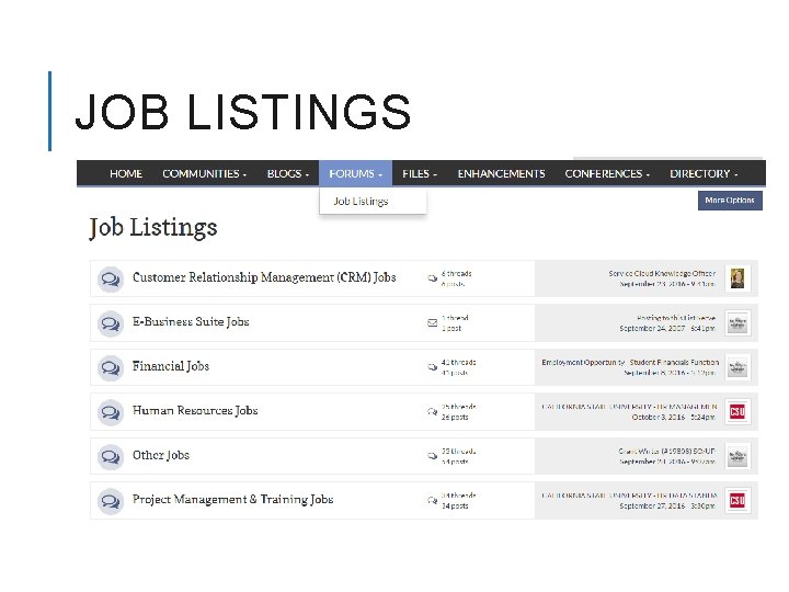 JOB LISTINGS 