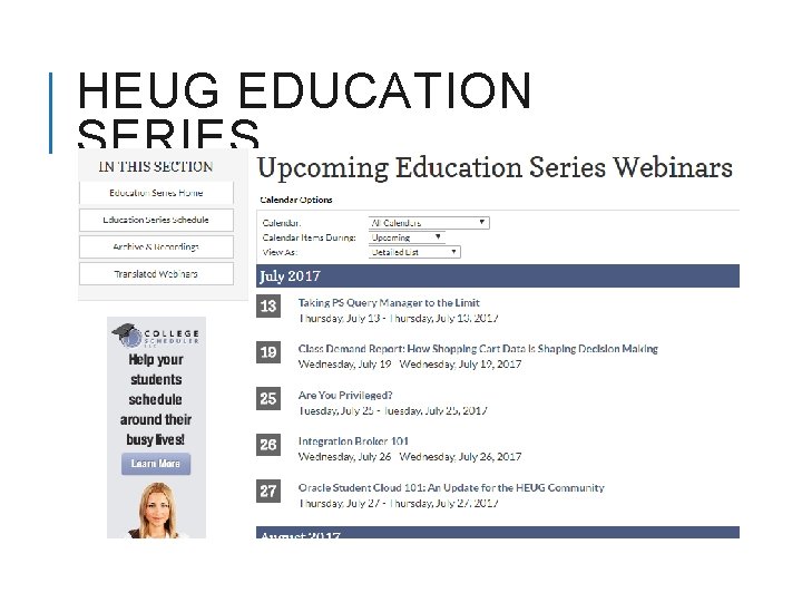 HEUG EDUCATION SERIES 