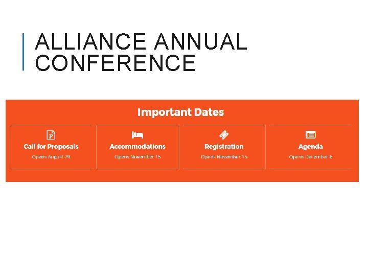 ALLIANCE ANNUAL CONFERENCE 