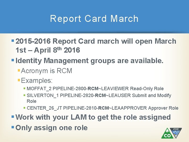 Report Card March § 2015 -2016 Report Card march will open March 1 st