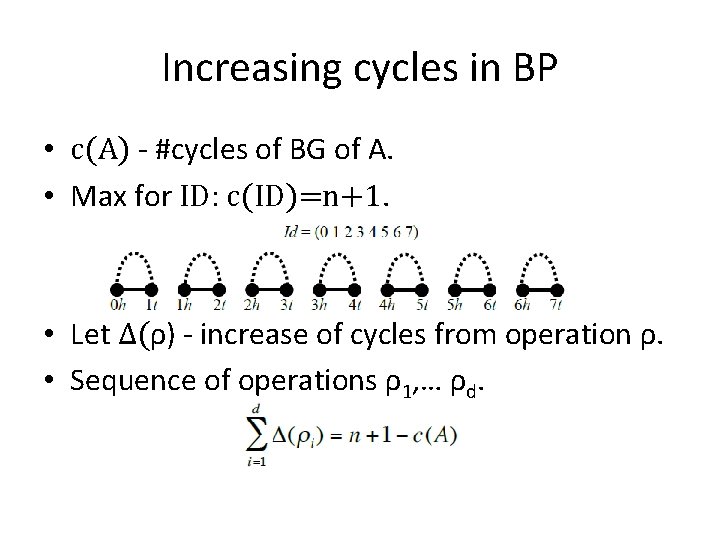Increasing cycles in BP • c(A) - #cycles of BG of A. • Max