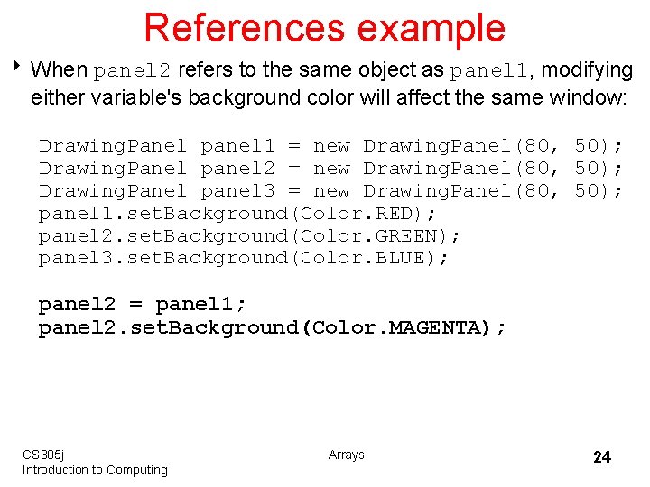 References example 8 When panel 2 refers to the same object as panel 1,
