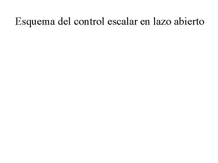 Esquema del control escalar en lazo abierto 