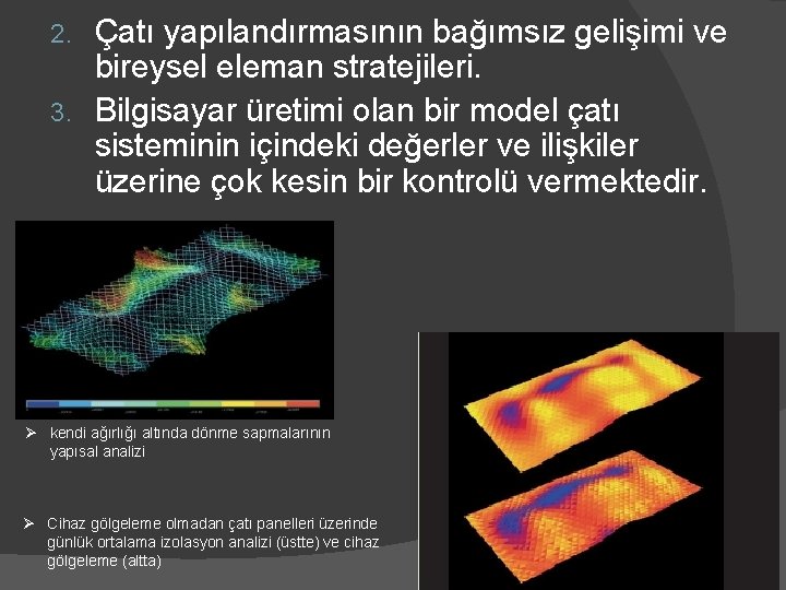 Çatı yapılandırmasının bağımsız gelişimi ve bireysel eleman stratejileri. 3. Bilgisayar üretimi olan bir model