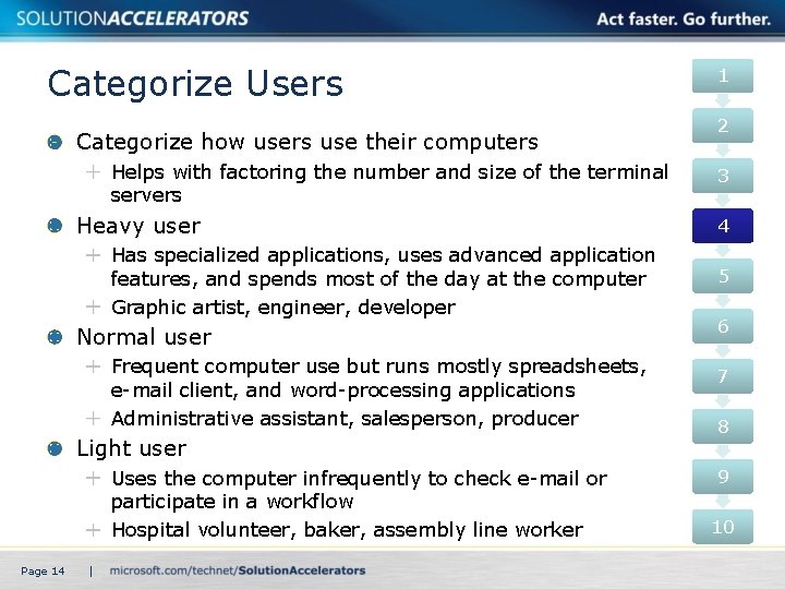 Categorize Users Categorize how users use their computers Helps with factoring the number and