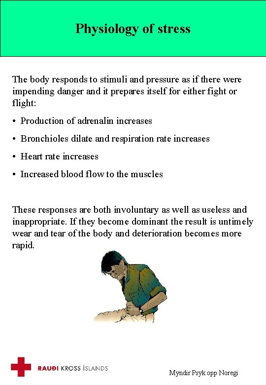 Physiology of stress The body responds to stimuli and pressure as if there were