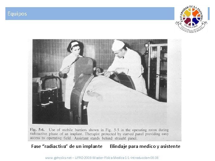 Equipos Fase “radiactiva” de un implante Blindaje para medico y asistente www. gphysics. net