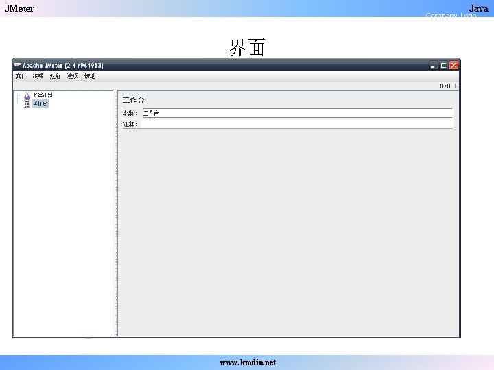JMeter Java Company Logo 界面 www. kmdin. net 