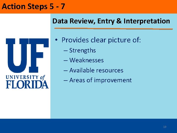 Action Steps 5 - 7 Data Review, Entry & Interpretation • Provides clear picture