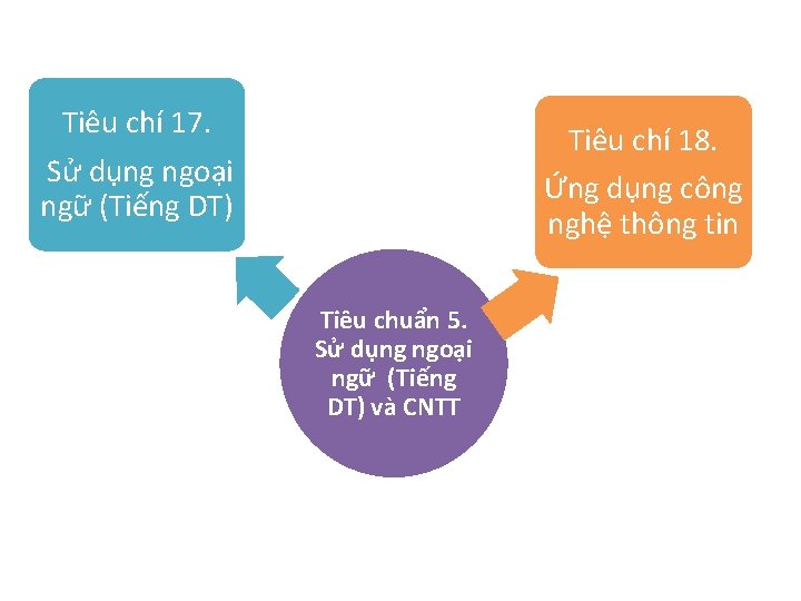 Tiêu chí 17. Sử dụng ngoại ngữ (Tiếng DT) Tiêu chí 18. Ứng dụng