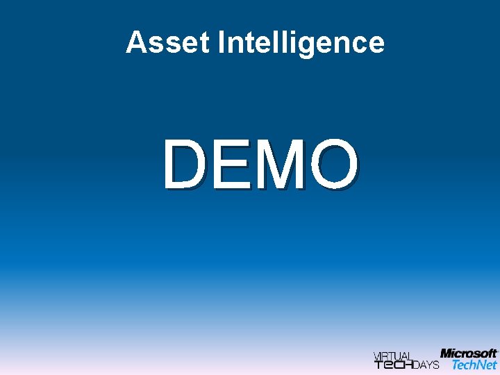 Asset Intelligence DEMO 