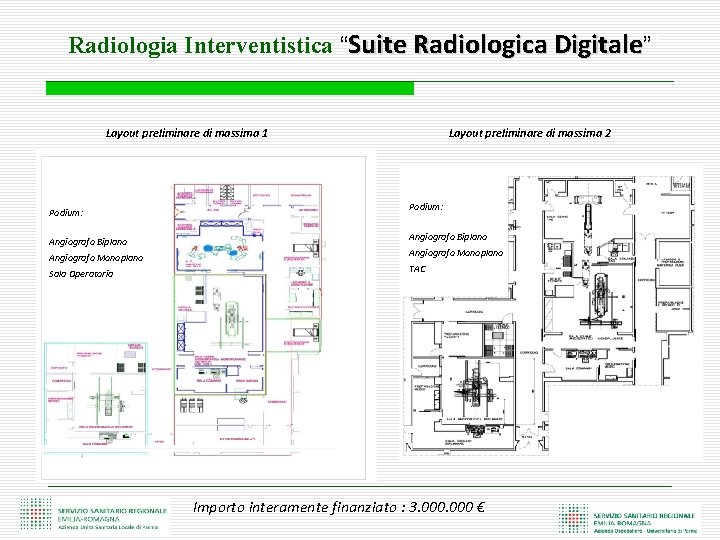 Radiologia Interventistica “Suite Radiologica Digitale”” Layout preliminare di massima 1 Podium: Angiografo Biplano Angiografo
