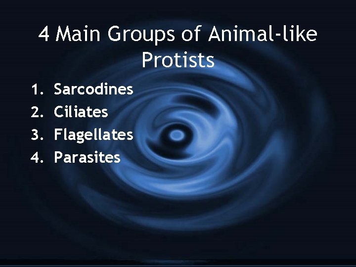 4 Main Groups of Animal-like Protists 1. 2. 3. 4. Sarcodines Ciliates Flagellates Parasites
