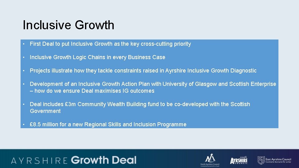 Inclusive Growth • First Deal to put Inclusive Growth as the key cross-cutting priority