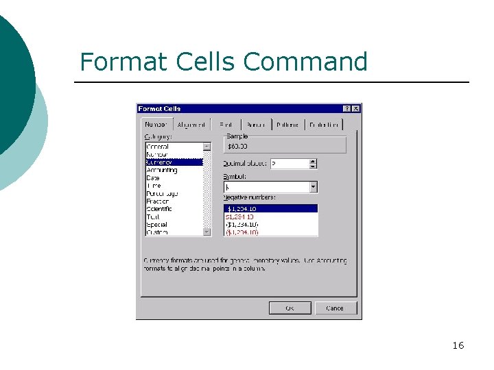 Format Cells Command 16 