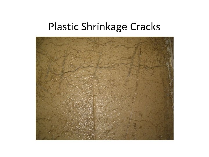 Plastic Shrinkage Cracks 