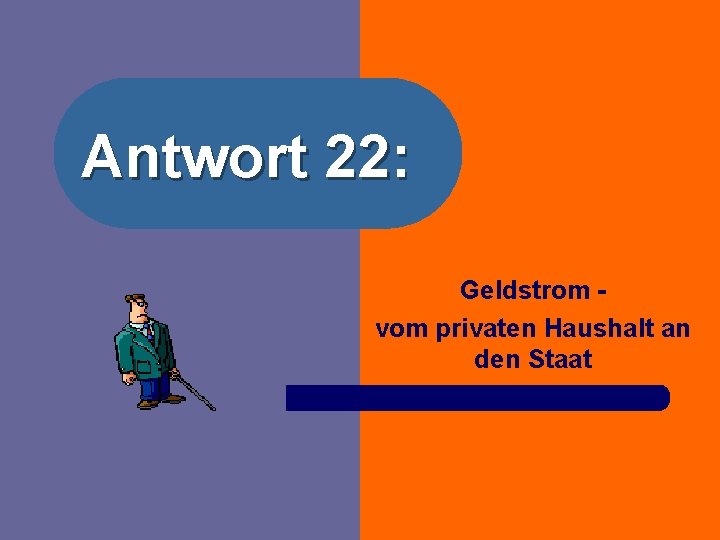 Antwort 22: Geldstrom vom privaten Haushalt an den Staat 