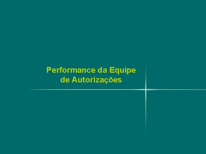 Performance da Equipe de Autorizações 