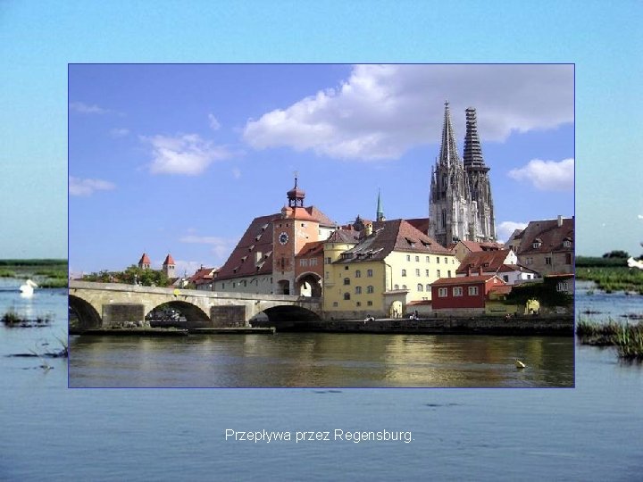 Przepływa przez Regensburg. 