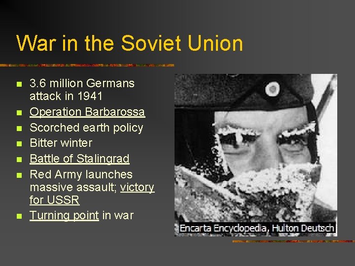 War in the Soviet Union n n n 3. 6 million Germans attack in