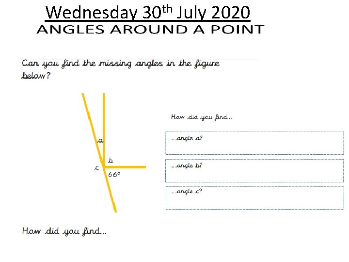 Wednesday 30 th July 2020 