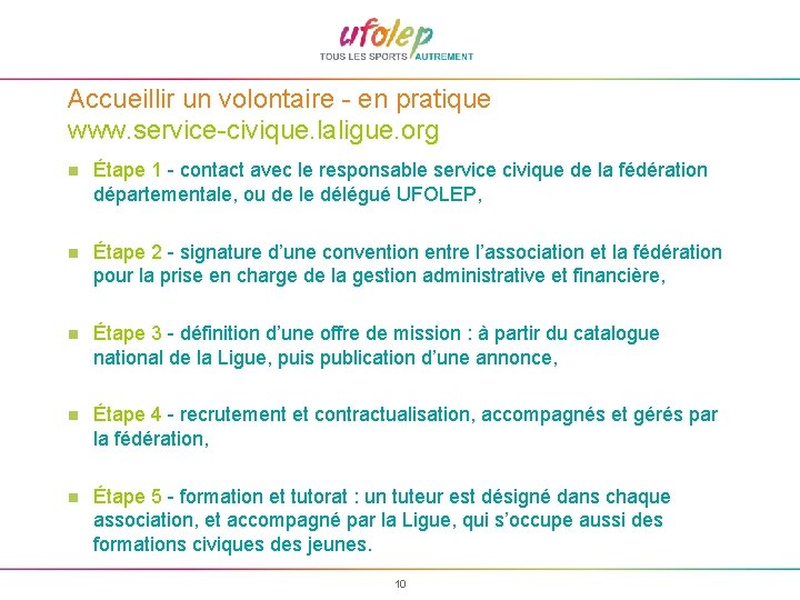 Accueillir un volontaire - en pratique www. service-civique. laligue. org Étape 1 - contact