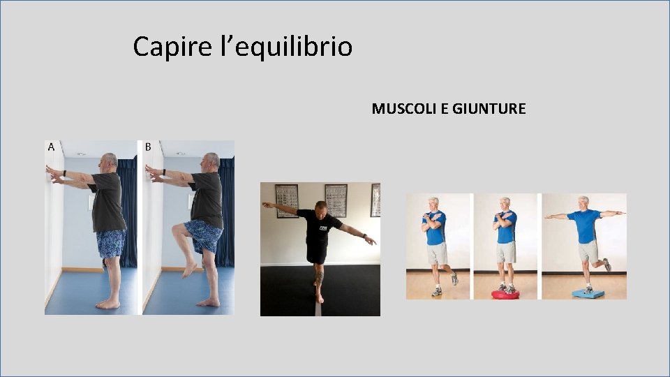 Capire l’equilibrio MUSCOLI E GIUNTURE 