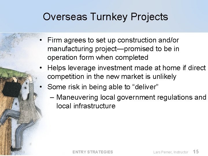 Overseas Turnkey Projects • Firm agrees to set up construction and/or manufacturing project—promised to