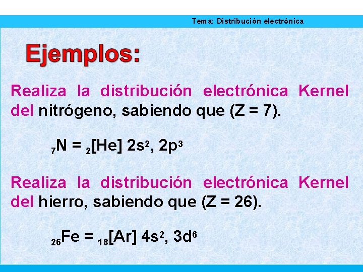I. E. P «Nuestra Señora de Guadalupe» Tema: Distribución electrónica Realiza la distribución electrónica