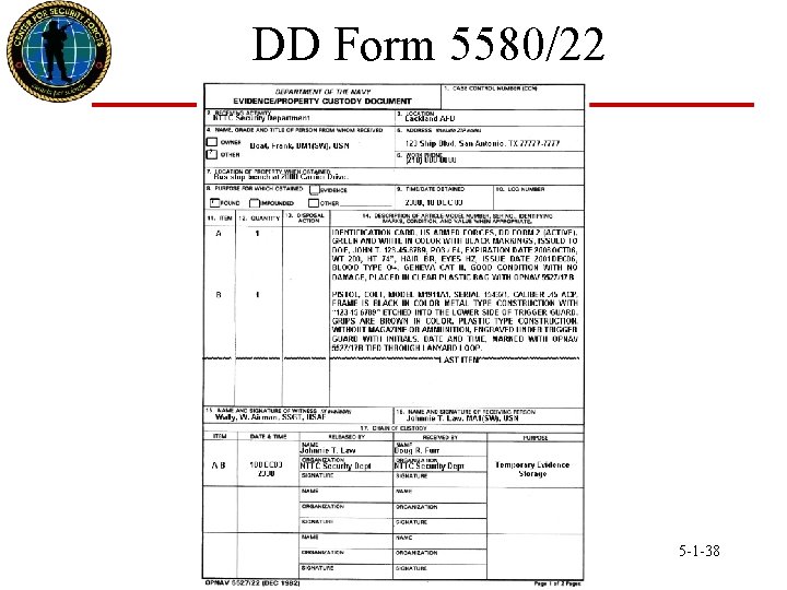 DD Form 5580/22 5 -1 -38 
