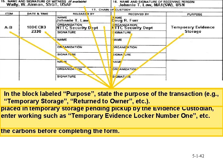 In the block labeled “Released By”, enter the name and organization, with In the