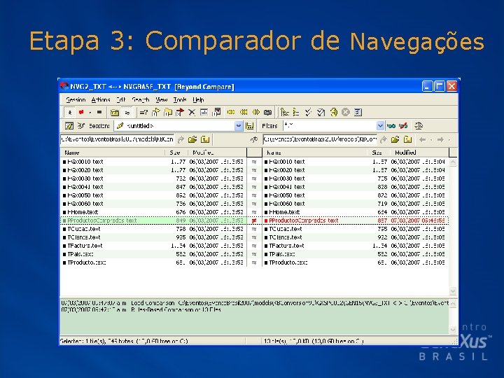 Etapa 3: Comparador de Navegações 