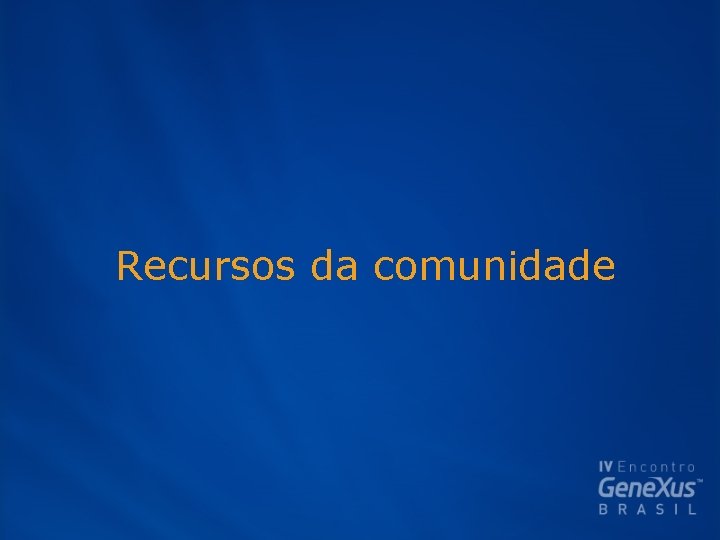 Recursos da comunidade 