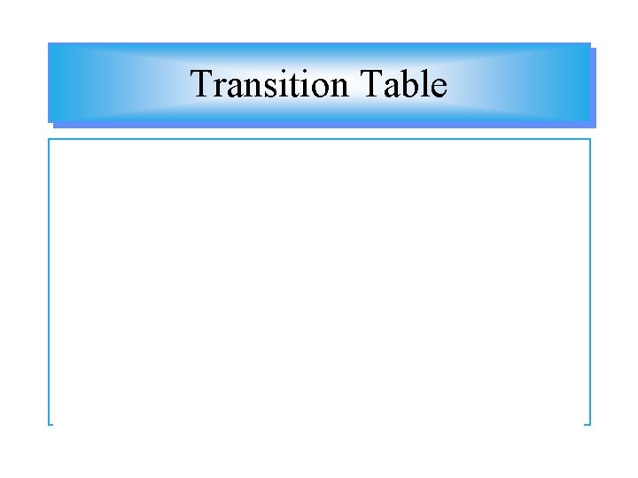 Transition Table 