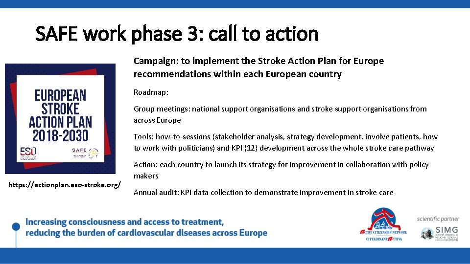 SAFE work phase 3: call to action Campaign: to implement the Stroke Action Plan