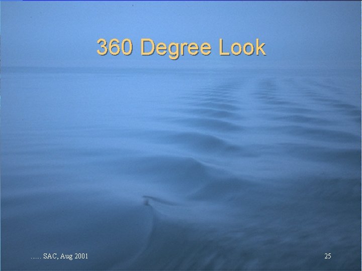 360 Degree Look . . . SAC, Aug 2001 25 360 Degree Look . . . SAC, Aug 2001 25