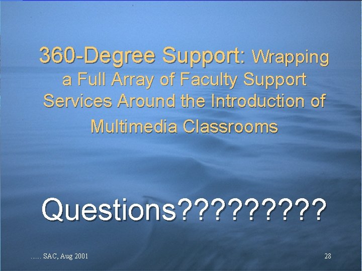 360 -Degree Support: Wrapping a Full Array of Faculty Support Services Around the Introduction 360 -Degree Support: Wrapping a Full Array of Faculty Support Services Around the Introduction