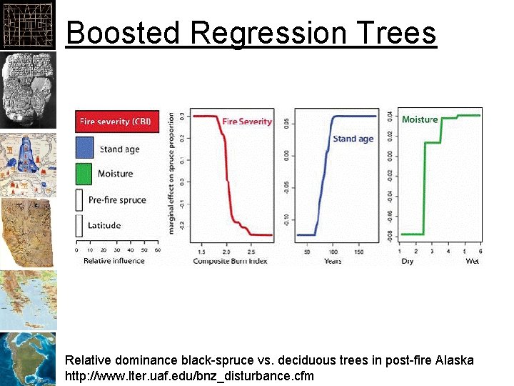 Boosted Regression Trees Relative dominance black-spruce vs. deciduous trees in post-fire Alaska http: //www.