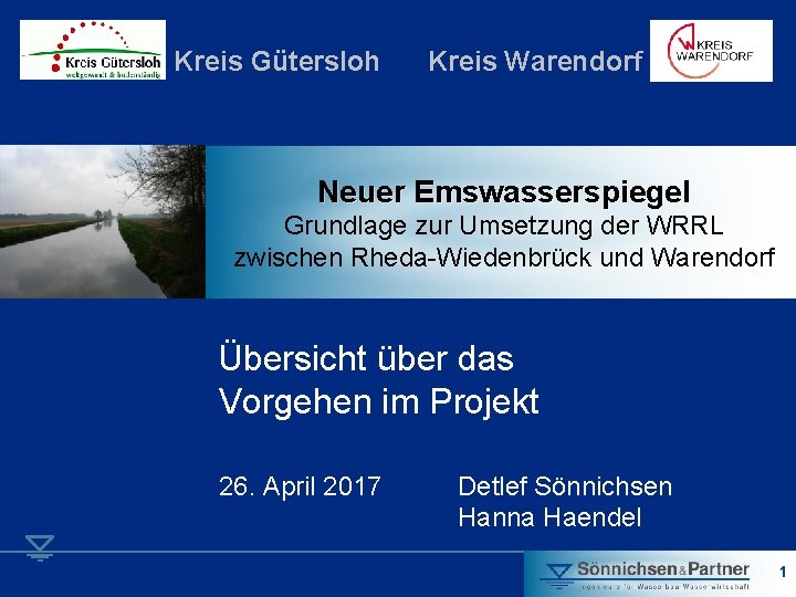 Kreis Gütersloh Kreis Warendorf Neuer Emswasserspiegel Grundlage zur Umsetzung der WRRL zwischen Rheda-Wiedenbrück und