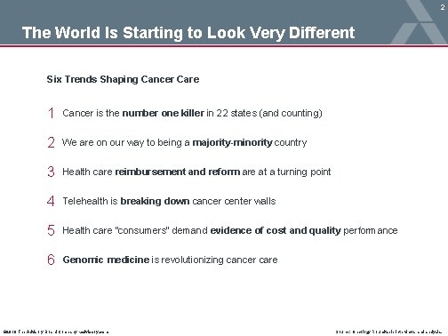 2 The World Is Starting to Look Very Different Six Trends Shaping Cancer Care