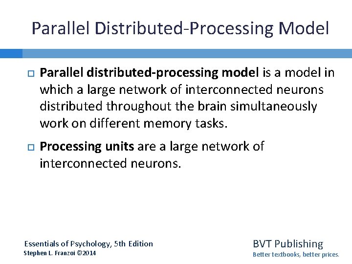 Parallel Distributed-Processing Model Parallel distributed-processing model is a model in which a large network