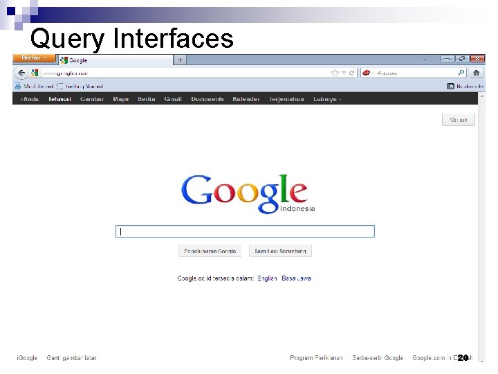 Query Interfaces 20 