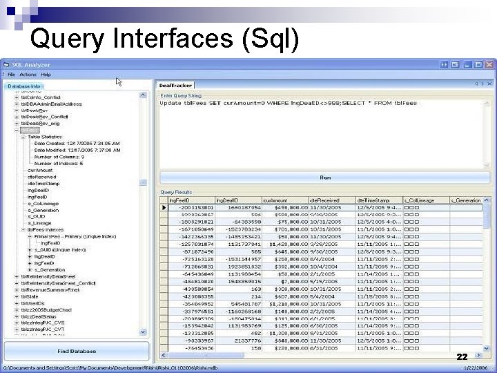 Query Interfaces (Sql) 22 