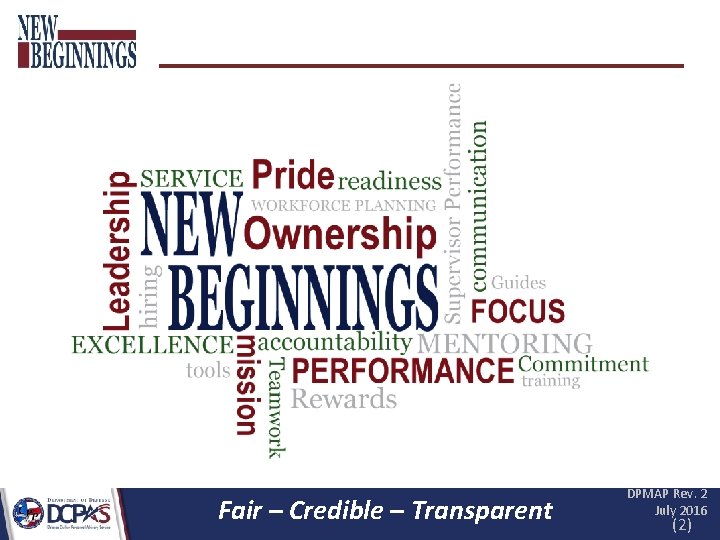 Fair – Credible – Transparent DPMAP Rev. 2 July 2016 (2) 