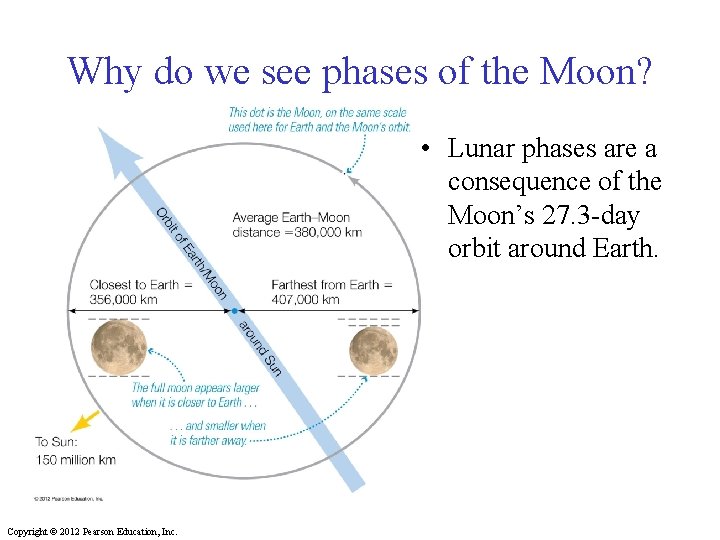 Why do we see phases of the Moon? • Lunar phases are a consequence