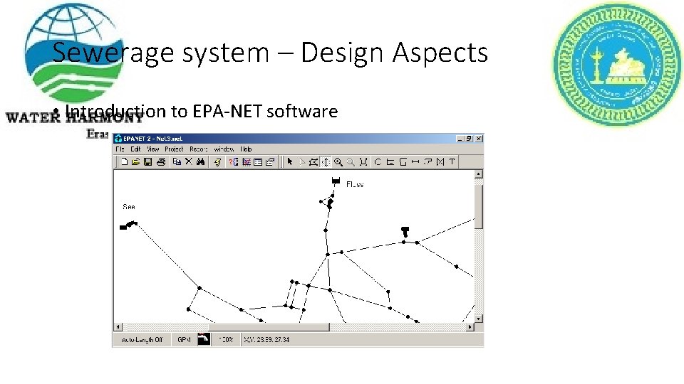 Sewerage system – Design Aspects • Introduction to EPA-NET software 