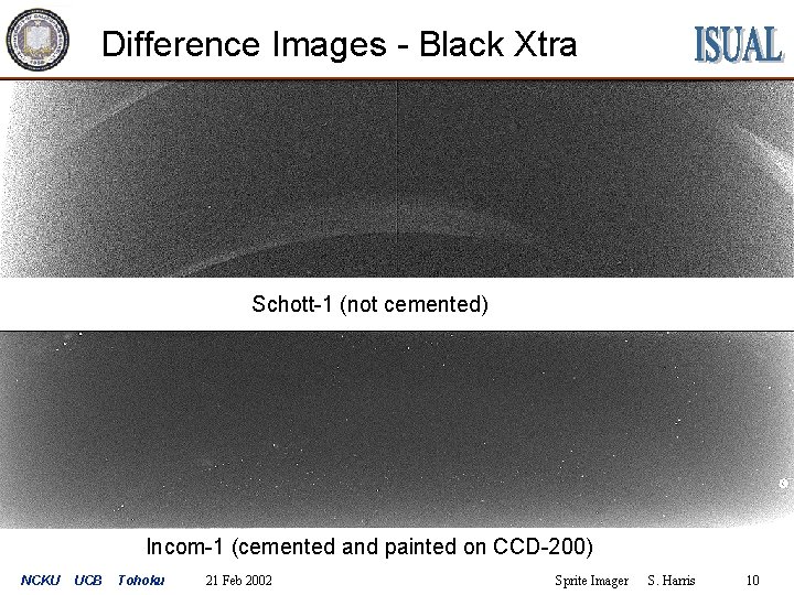 Difference Images - Black Xtra Schott-1 (not cemented) Incom-1 (cemented and painted on CCD-200)