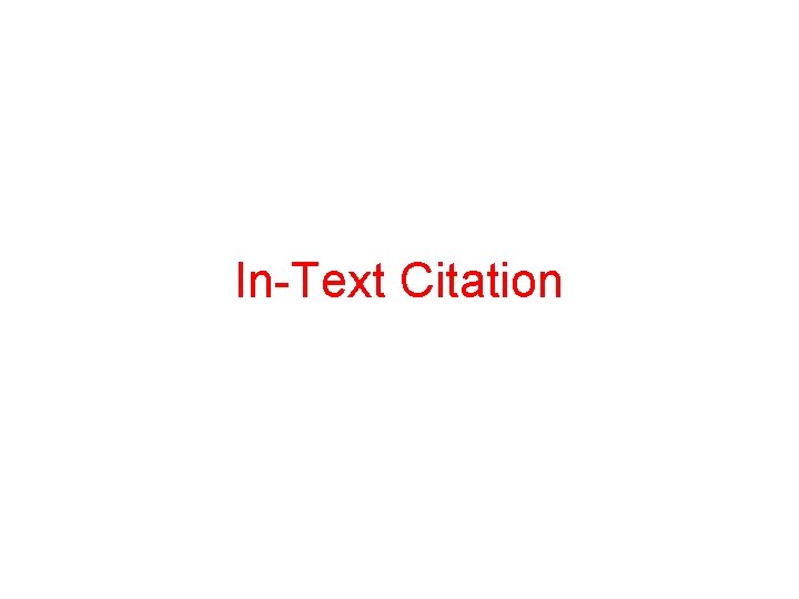 In-Text Citation 